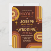 Invitation Typographie audacieuse de Retro 70's Rainbow Arch  (Devant)