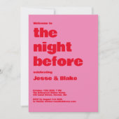 Invitation Typographie audacieuse, mariage rose et rouge (Devant)