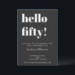 Invitation Typographie audacieuse Noir moderne 50e fête d'ann<br><div class="desc">Typographie audacieuse Invitation de fête du 50e anniversaire moderne en noir et blanc. - tout le texte est modifiable afin que cela puisse être utilisé pour n'importe quel âge</div>