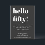 Invitation Typographie audacieuse Noir moderne 50e fête d'ann<br><div class="desc">Typographie audacieuse Invitation de fête du 50e anniversaire moderne en noir et blanc. - tout le texte est modifiable afin que cela puisse être utilisé pour n'importe quel âge</div>