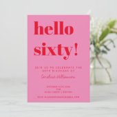 Invitation Typographie audacieuse rose rouge moderne 60e anni (Debout devant)