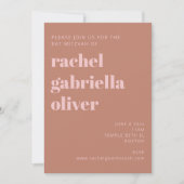 Invitation Typographie audacieuse Terracotta et Bat mitzvah r (Devant)