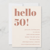 Invitation Typographie audacieuse Terracotta Moderne 50e anni (Devant)