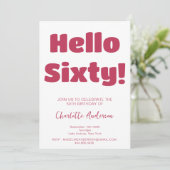 Invitation Typographie audacieuse Viva Magenta Moderne 60e an (Debout devant)