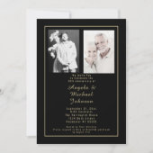 Invitation Typographie Black Gold 50e anniversaire de Mariage (Devant)