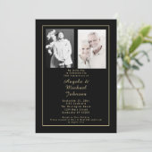 Invitation Typographie Black Gold 50e anniversaire de Mariage (Debout devant)