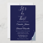 Invitation Typographie Bleu Blanc Excitée Minimal Mariage Inv (Devant)