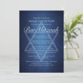 Invitation Typographie Bleue Moderne Typographie Blancs Forme (Debout devant)