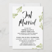 Invitation Typographie botanique de mariage juste célébré Mar (Devant)