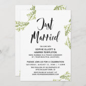 Invitation Typographie botanique de mariage juste célébré Mar (Devant / Derrière)