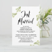 Invitation Typographie botanique de mariage juste célébré Pos (Debout devant)