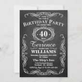 Invitation Typographie branchée Chalkboard fête d'anniversair (Devant)