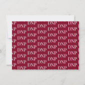 Invitation Typographie Burgundy White DNP Graduation Party (Dos)