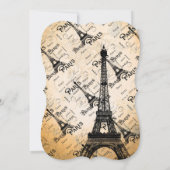 Invitation Typographie Calligraphie Paris France Tour Eiffel (Dos)