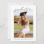 Invitation Typographie cardiaque moderne Graduation (Devant)