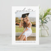 Invitation Typographie cardiaque moderne Graduation (Debout devant)