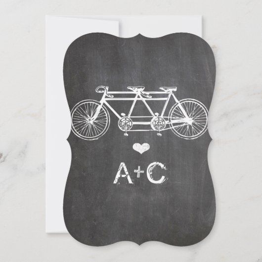 Invitation Typographie Chalkboard Retro Bicyclette construite (Dos)