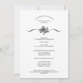 Invitation Typographie Chic Classique Florale Photo Diplôme (Dos)