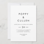 Invitation Typographie chic Mariage Décontracté (Devant)