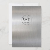 Invitation Typographie chic Mariage gris métal argent (Dos)
