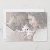 Invitation Typographie chic | Mariage photo horizontal (Devant)