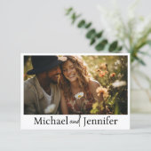 Invitation typographie chic moderne code qr photo mariage (Debout devant)