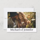 Invitation typographie chic moderne code qr photo mariage (Devant)