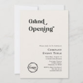 Invitation Typographie chic noir et blanc Grand ouverture (Devant)