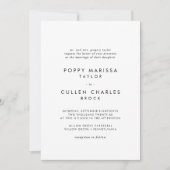 Invitation Typographie chic Nom en gras Mariage traditionnel (Devant)