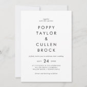 Invitation Typographie chic Nom gras Mariage (Devant)