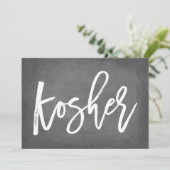 Invitation Typographie Chic Tableau Noir Impression Kasher (Debout devant)