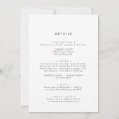 Invitation Typographie Chic Tout en un Mariage (Dos)