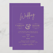 Invitation Typographie classique Colorways Mariage (Devant / Derrière)