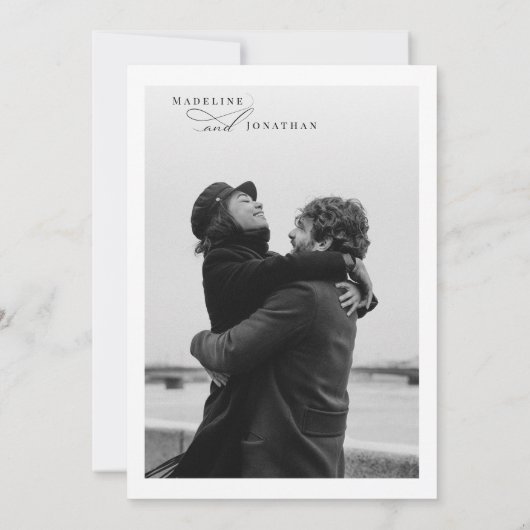 Invitation Typographie classique élégant Script Mariage photo (Dos)