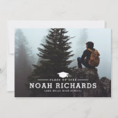 Invitation Typographie classique Hunter Green Photo Graduatio (Devant)