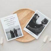 Invitation Typographie classique simple 2 Mariage photo