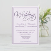 Invitation Typographie classique Soft Lilac Mariage formel (Debout devant)