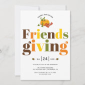 Invitation Typographie colorée citrouille Friendsgiving (Devant)