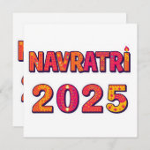 Invitation Typographie colorée du festival "NAVRATRI 2025" (Devant / Derrière)