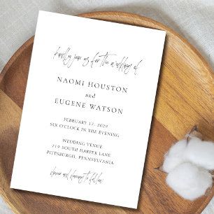 Invitation Typographie contemporaine Mariage élégant