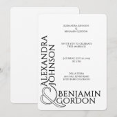 Invitation Typographie contemporaine moderne Urban Chic Maria (Devant / Derrière)