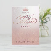 Invitation Typographie Cool rose or tiara doux 16 (Debout devant)