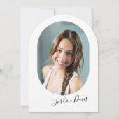 Invitation Typographie d'arc moderne simple Graduation (Dos)