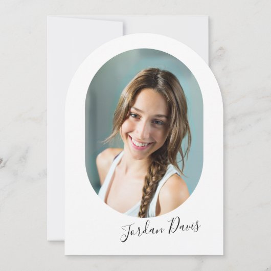 Invitation Typographie d'arc moderne simple Graduation (Dos)