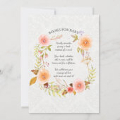 Invitation Typographie de Baby Sprinkle Couronne de fleurs aq (Dos)