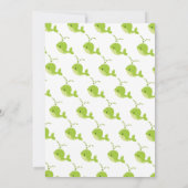 Invitation Typographie de baleine verte mignonne bébé garçon  (Dos)