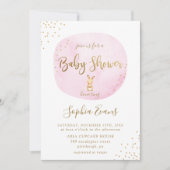Invitation Typographie de Bunny moderne Baby shower Chic Pink (Devant)
