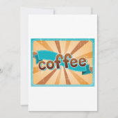 Invitation Typographie de café rétro Teal Brown Sunburst (Devant)