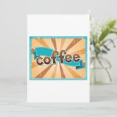 Invitation Typographie de café rétro Teal Brown Sunburst (Debout devant)