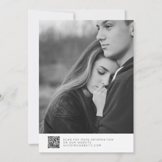 Invitation Typographie de calligraphie Code QR Engagement Par (Dos)